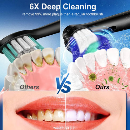 Rechargeable Rotating Electric Toothbrush with 8 Brush Heads