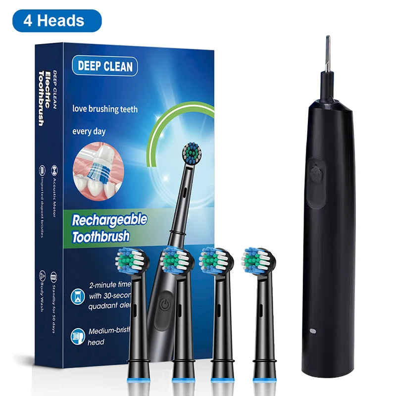 Rechargeable Rotating Electric Toothbrush with 8 Brush Heads