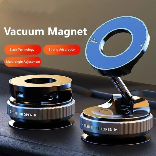 Foldable Magnetic Car Mount: 360° Vacuum Phone Holder