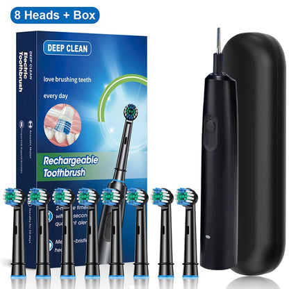Rechargeable Rotating Electric Toothbrush with 8 Brush Heads