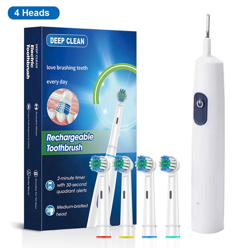 Rechargeable Rotating Electric Toothbrush with 8 Brush Heads