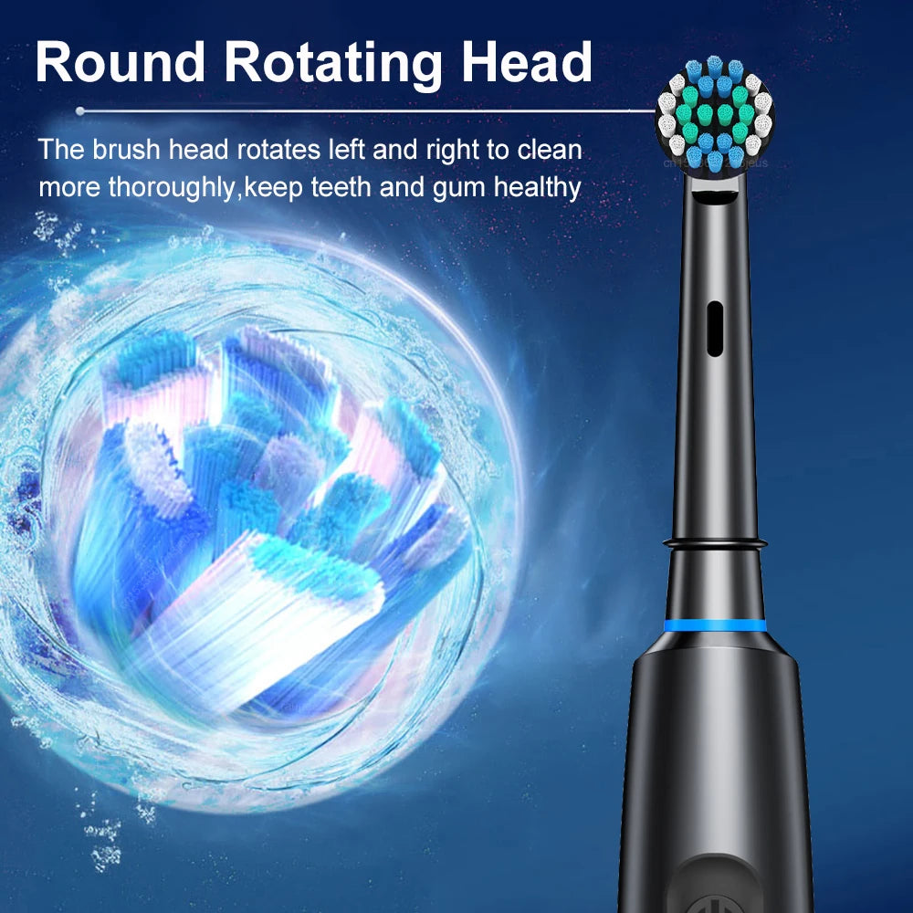 Rotary Rechargeable Electric Toothbrush with 8 Brush Heads