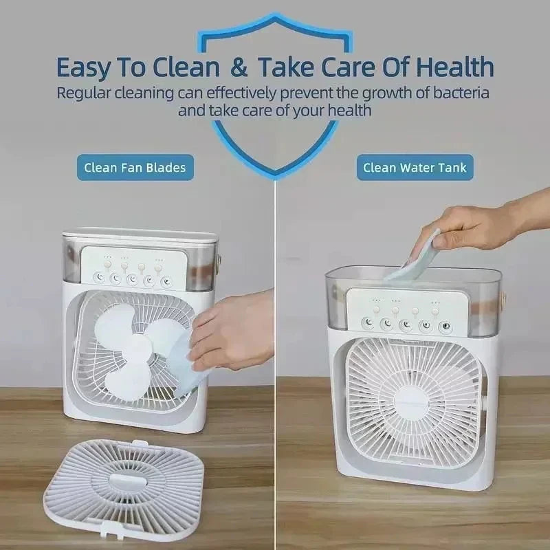 3-in-1 Portable Air Cooler & Humidifier with LED