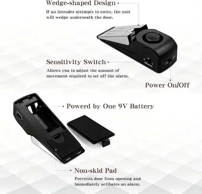 Portable Door Stop Alarm for Home Security